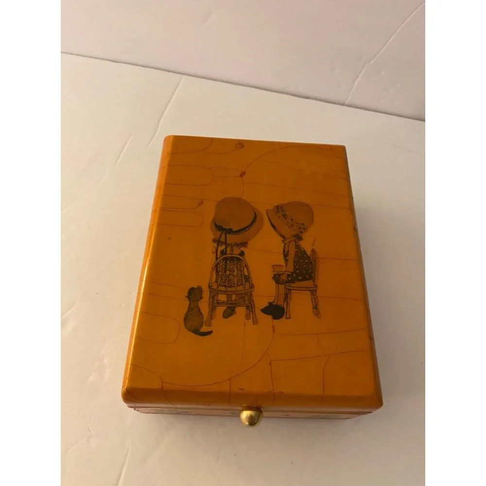 Holly Hobbie Vintage Handcrafted Wooden Jewelry box. - Picture 2 of 12